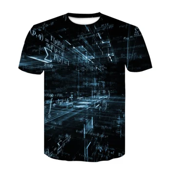 Juokinga Spausdinimo T-Shirt Matematikos Formulė 3D Atspausdintas Streetwear Vyrai Moterys Mados O-Kaklo trumpomis Rankovėmis Marškinėliai Skaitmeninis Tees Viršūnes Unisex
