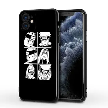 Animacinis Naruto Silikono Minkštas Juodas Viršelis Skirtas Apple IPhone 12 Mini Pro 11 XS MAX XR X 8 7 6S 6 Plius 5S SE Telefono dėklas