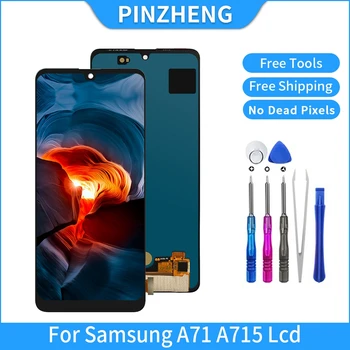 PINZHENG Originalus LCD Samsung Galaxy A71 A715F A715FD A715W A715X OLED LCD Ekranas skaitmeninis keitiklis Asamblėjos Pakeitimo