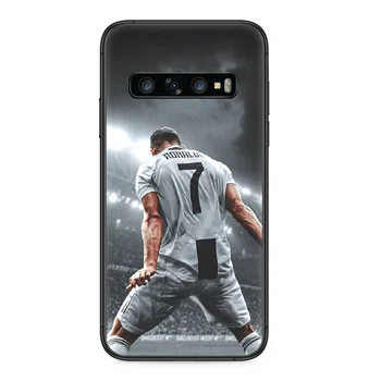 Ronaldo Futbolo SP7 futbolo Telefono dėklas Samsung Galaxy S 10 20 3 4 5 6 7 8 9 Plus E Lite Uitra juoda hoesjes tapybos shell