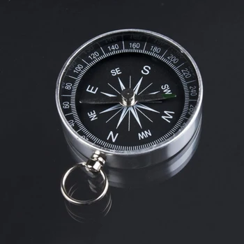 Lauko Mini Pocket kompasas jungiklis lengvas aliuminio kompasas Key Chain metalo Dovana Kempingas kompasas Pėsčiųjų Priedai