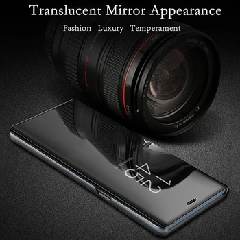 Veidrodis Peržiūrėti Smart Flip Case for Huawei Y5 Y. 2019 m. 5 Y52019 AMN-LX9 AMN LX9 Prabanga Originalus Magnetinis Fundas ant Odos Telefono Dangtelį