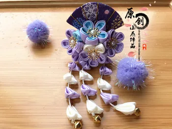 Kimono Plaukų Papuošalas Ventiliatorius Sakura Tsumami zaiku kanzashi Staigius Senovės Stiliaus Yukata Kutas Gėlių Plaukų Įrašą Aksesuaras rankų darbas