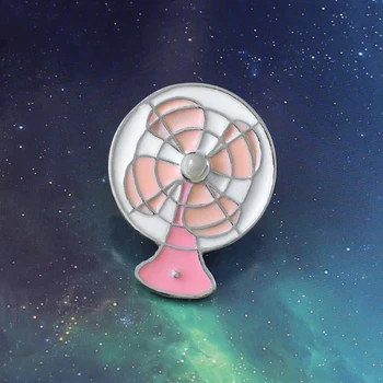 Mielas animacinių filmų retro rožinės spalvos mini ventiliatorius lydinio lašelinę sagė emalio ženklelis kailis priedai ženklelis papuošalai draugo dovaną