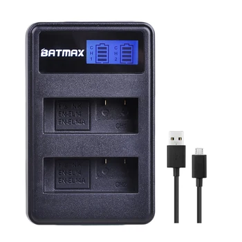 Batmax 2vnt LT-EL14a EN-EL14 ENEL14 Baterija+LCD USB Dual Kroviklis Nikon D3100 D3200 D3300 D3400 D3500 D5600 D5100 D5200 P7000