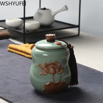 Kinijos Didelės Talpos Keramikos Arbatos Skardinės kelionės arbatos maišelis laikymui lauke Nešiojamų Sandarinimo Molio Indą Arbatos Rinkinys Priedai