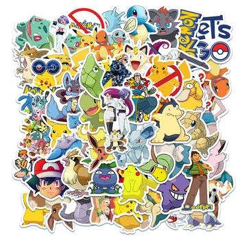 10/50PCS Pokemon Vandeniui Lipdukai Animacinių filmų Kawaii Pikachu Anime Stikers Vaikai Mergina Gitara Riedlentė Nešiojamas Bagažo Stikers Žaislas