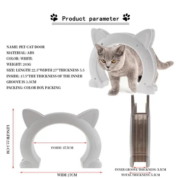 Naujas Pet Durų Ausies Formos Katė Dviejų kelią ir Kontroliuoti naminių Gyvūnėlių Durys Tinka Mažoms ir Vidutinio dydžio Katė, Durų Pet products