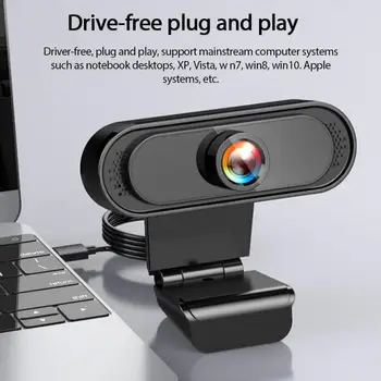 HD 1080P Kamera Mini Kompiuteris PC WebCamera 720P Kamera Su Mikrofonu Pasukti USB Kištukas WebCamera Nešiojamas Desktop