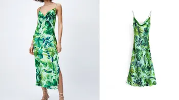 ZA 2021 moterų pavasario ir vasaros mados chic atogrąžų stiliaus spausdinti suknelė retro seksualus, elegantiškas diržas temperamentas atsitiktinis suknelė