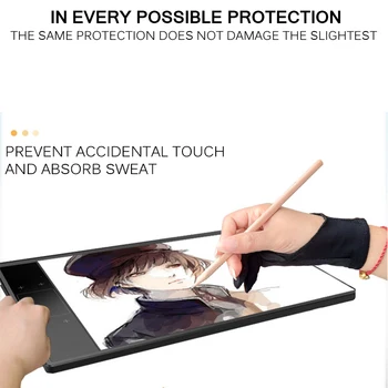 Apsaugos nuo užsiteršimo Dviejų Pirštų Menininkas Anti-Touch Pirštinės Piešimo Tablet Dešinės Ir Kairės Rankos Pirštinės, apsaugos nuo užsiteršimo, Skirtą 
