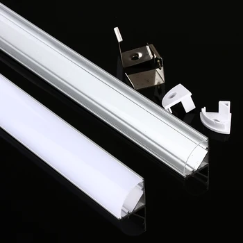 45 laipsnių kampas aliuminio profilis led šviesos juostelės 50cm lempos laikikliu pagal kabineto rodyti atveju nelanksti, led juostos kanalo