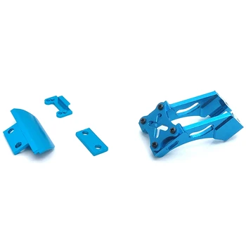 Metalo Uodega Fiksuotas Dalis Uodegos Sparno Firmware jungiamųjų Detalių Rinkinys, skirtas Wltoys 144001 1/14 4WD Blue & Metalo Stabdžių Susidūrimo Bamperis