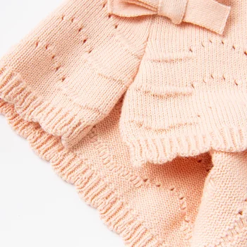 DBM16334 dave bella pavasario kūdikių mergaičių mielas lankas ruched megzti paltai vaikų mados berankovė liemenė