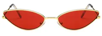2020 Akiniai nuo saulės Moterims Prabanga Cat eye Prekės ženklo Dizainas, Metalinis korpusas Naujas Aukso raudona Derliaus Cateye Mados saulės akiniai lady Akiniai