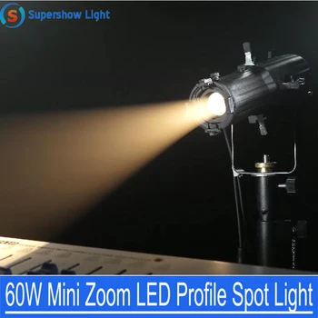 Didmeninė Kaina Mini Kamera Naudoti Zoom 60 W WW/CW LED Profilis Dėmesio DMX512 Dėmesio Koncertas, DJ Šou Apšvietimas