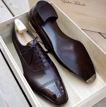 Aukštos Kokybės Naujausias Mados Vyrų Suknelė Bateliai, Klasikiniai Brownn Pu Odos Premium Brogue Laisvalaikio Bateliai Zapatos De Hombre, AG015
