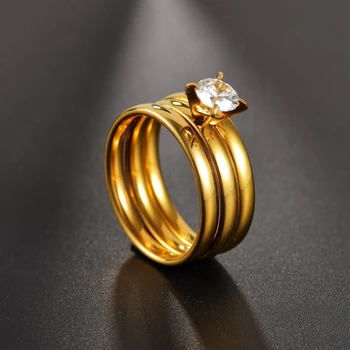 Vestuvių Žiedas Rinkinys Moterims Kristalų Asmenybės Dizaino Žiedas Rinkiniai Šalies Moterų Papuošalai Dovana Aukštos Kokybės Anillos Mujer