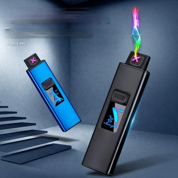 Dvigubo Kampo LED LCD Ekranas, Žiebtuvėlio USB Patogus Įkrovimo Aplinkos Apsaugos Elektroninių Lengvesni Dūmų Accesoires