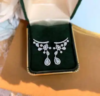 2021 naujos mados kriaušių 925 sterlingas sidabro earings moterims, jubiliejaus dovana, juvelyriniai dirbiniai didmeninė E6194