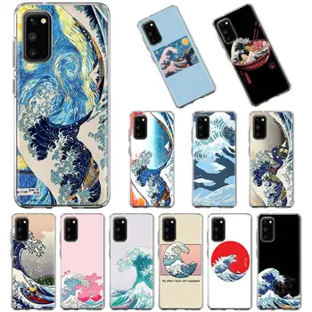 Soft Case for Samsung Galaxy S20 FE S20+ S20 Ultra 5G A51 A71 A21s A50 A70 M51 M31 M21 A10 A30 Padengti Hokusai Didelis Banga