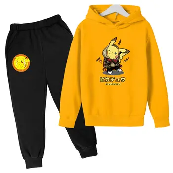 2021 Pavasarį ir Rudenį Vaikų Laisvalaikio Sporto 2-Piece Hoodie Džemperis Sporto Kelnės Nustatyti Hip-Hop ilgomis Rankovėmis Megztinis Nustatyti