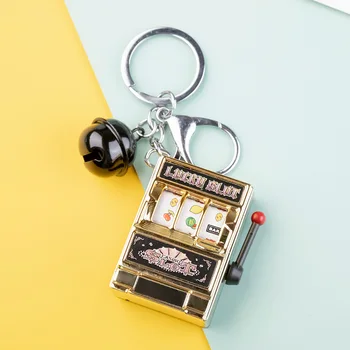 Mini Vaisių Mašina Key Chain Imituoja Žaidimo Mašina Pinigus Iš Aukso, Sidabro Konsolės Varpai 
