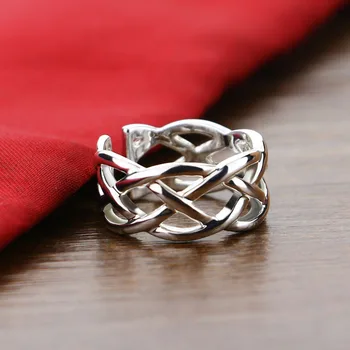 Mados Moterų Grynas 925 Sidabro Žiedas Kūrybos Pynimo Dizainas Nemokamai Padarinių Atidaryti Žiedas Vestuvinis Žiedas Jubiliejų Dovana