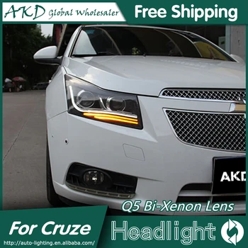 AKD Automobilių Optikos už Chevrolet Cruze Žibintai 2009-m. LED Žibintai DRL Žibintas Q5 Xenon Bi Objektyvas Didelis artimąsias automobilių Stovėjimo aikštelė