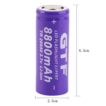 2021 naujausius stilius Li ion baterija, LED žibintuvėlis, 26650, 3,7 V 8800 MAH Li jonų baterija