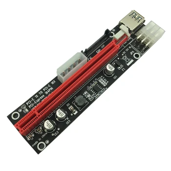 6PCS 3 in 1 4pin Molex PCI-E) Kasyba Kortelės 6pin Stove SATA 60cm PCIE 1x iki 16x PCI Express Stove Kortelę Antminer Bitcoin Miner