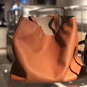 Moterų maišas 2021 nauji aukštos kokybės odos pirkinių krepšys vieno peties dvipusis nešti maišą grįžtamasis nešti maišą didelės ir vidutinės