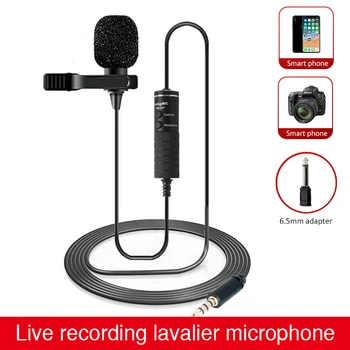 6m Clip-on Lavalier Microphone MB-Q01 Mini Audio 3.5 mm Jack Apykaklės Kondensatoriaus Atvartas Mic įrašymo Canon 