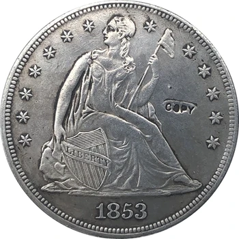 1853 Sėdi Laisvės Dolerio MONETOS KOPIJA