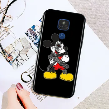Tamsiai Mickey Mouse For Motorola G8 G9 G Stylus Galios Vieną Sintezės Hyper Krašto E7 E6 Plius Žaisti Lite Minkštas Telefono Dėklas
