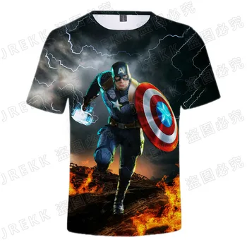 Vasarą Stebuklas 3D Atspausdintas Kapitonas Amerika T Shirts Vyrų, Moterų, Vaikų trumpomis Rankovėmis Kietas Tee Viršūnių Keršytojas Streetwear T-shirt