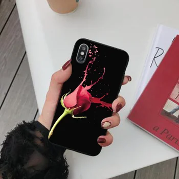 Ryškiai Raudonos Rožės, Gėlės Silikoninis Telefono dėklas Skirtas iPhone 11 12 Pro Max 8 7 6s Plius XR Xs Max 12 mini X 5S SE 2020 Padengti Rubisafe