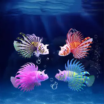 Akvariumas Dirbtinės Šviesos Lionfish Žuvų Bakas Kraštovaizdžio Silikono Netikrą Žuvų Plūduriuoja Švyti Tamsoje Ornamentu Namų Puošybai