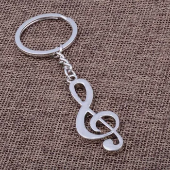 New Mode Style key chain key ring silver color musical note keychain for car metal music symbol key chains fashion gift