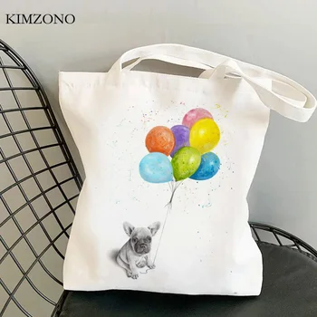 Šuo pirkinių krepšys drobės daugkartinio naudojimo shopper medvilnės bakalėjos maišelį bolsas reutilizables audinio shoping maišeliu tissu