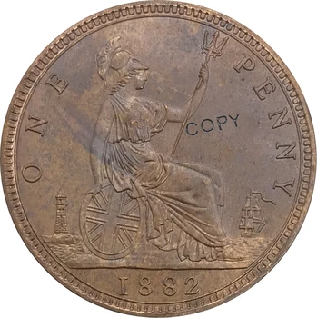 1882 m. Didžioji Britanija 1 Penny Raudona, Vario kolekcionuojamų Kopijuoti Monetos