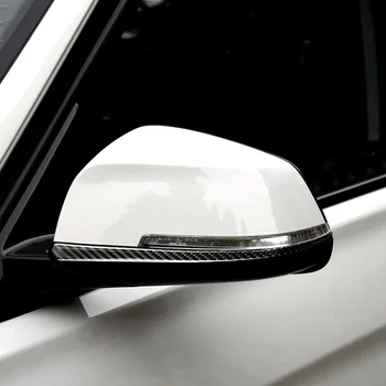 2vnt Automobilio galinio vaizdo Veidrodis Dekoro Juostelės BMW F30 F34 3 Serijos GT 3D Anglies Pluošto Juoda Apdaila Lipdukas Automobilių Optikos Reikmenys