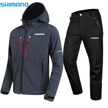 Shimano Žiemos Sporto Lauko Soft Shell Žvejybos Striukė Vyrams, Važiavimas Dviračiu, Slidinėjimas Vėjo Vandeniui Šiltas Alpinizmo Žvejybos Kostiumą