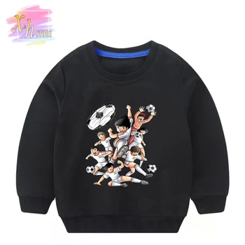 Anime Captain Tsubasa Palaidinės Medvilnės Vaikams Laisvalaikio marškinėliai Berniukui Futbolo judesio T-marškinėliai Berniukams, Mergaitėms Žiemos Hoodies Viršų