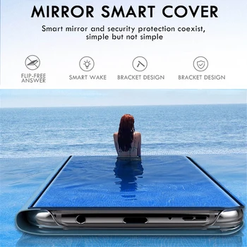 Smart Veidrodis Apversti Telefoną Atveju Xiaomi Redmi 9 Pastaba 9s 9C 8T 8 7 6 6A, 9A 7A Mi 10 10T Pro Lite Poco X3 NFC M3 Padengti Coque