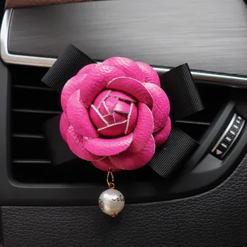 Kalnų Camellia ventiliacijos įrašą mados odos aromatas elegantiškas interjero dekoravimo reikmenys, automobilių oro gaiviklis kvepalai