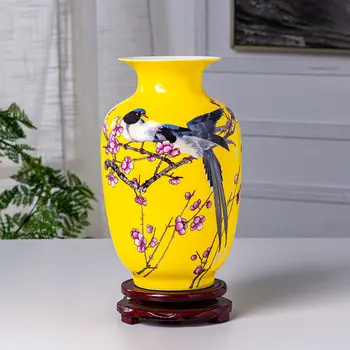 Jingdezhen Rankdarbių, Keramikos Kinų Stiliaus Porceliano Spalvos Glazūra Vaza Apdailos Kambarį Kabineto Namų Gėlių Dekoras Vaza