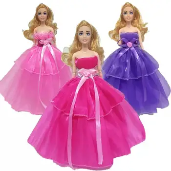 Mados Šifono Bowknot Princesė Suknelė Drabužius Barbie Lėlės Priedai Šalis Suknelė Vestuvių Suknelės Vestidoes 1/6 BJD Vaikas Žaislas