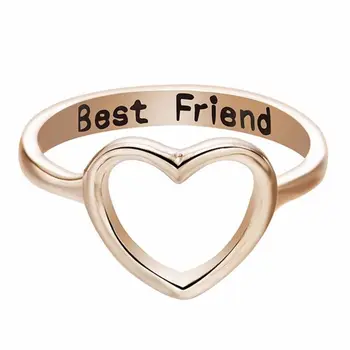 Vario ir Aukso Žiedas širdelės formos už Gerą Draugą, Žiedas, Moterų Tuščiaviduriai Paprasta Pora Vestuvių Širdies formos Žiedai