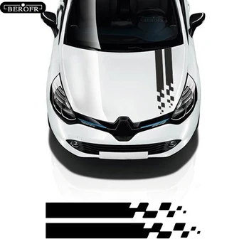 Automobilių Juostelės Kapoto Lipdukas Lenktynių variklio Dangčio Sporto Decal Renault Megane Clio RS Captur Sandero Espace Twingo Vaizdingas Laguna Trafic - 